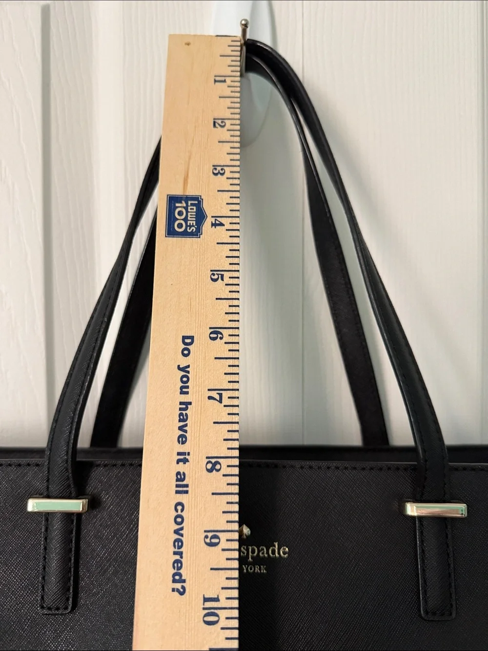 kate spade Cedar Street Black Saffiano Leather Tote with Gold Logo